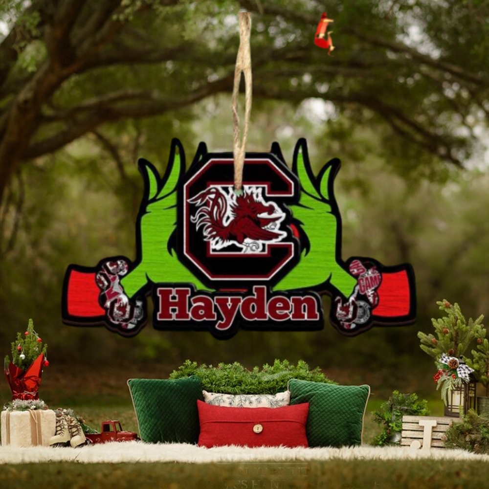NCAA South Carolina Gamecocks Grinch Christmas Ornament NCAA South Carolina Gamecocks Grinch Christmas Ornament
