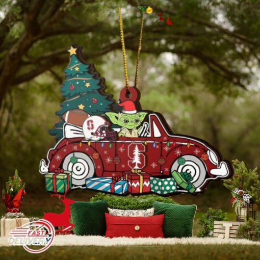 NCAA Stanford Cardinal And Baby Yoda Christmas Ornament