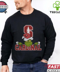 NCAA Stanford Cardinal Logo Football Grinch Christmas T Shirt