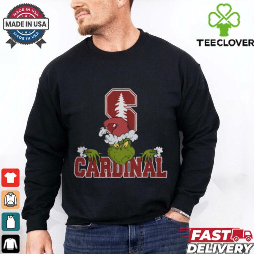 NCAA Stanford Cardinal Logo Football Grinch Christmas T Shirt