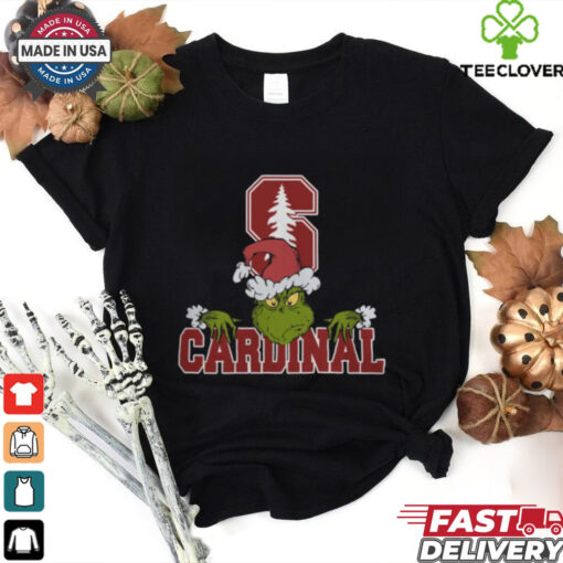 NCAA Stanford Cardinal Logo Football Grinch Christmas T Shirt