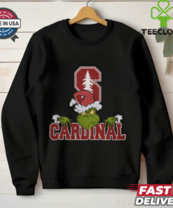 NCAA Stanford Cardinal Logo Football Grinch Christmas T Shirt