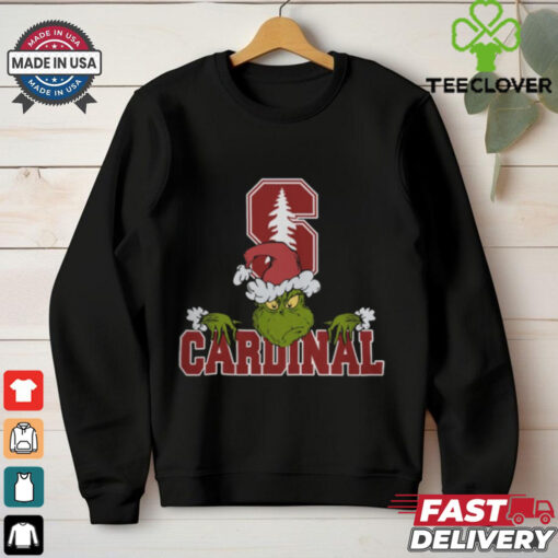 NCAA Stanford Cardinal Logo Football Grinch Christmas T Shirt