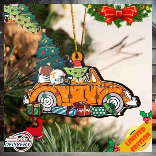 NCAA Tennessee Volunteers And Baby Yoda Christmas Ornament 2023 Christmas Tree Decorations
