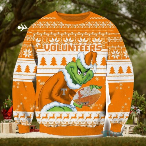 NCAA Tennessee Volunteers Grinch AOP Ugly Christmas Sweater Christmas Gift For Men And Women