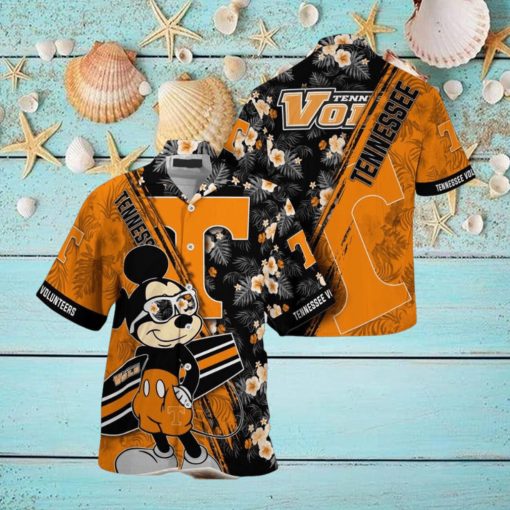 NCAA Tennessee Volunteers Hawaiian Shirt Mickey And Floral Pattern