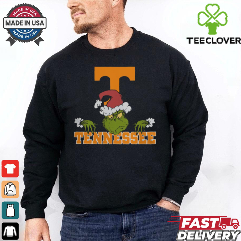 NCAA Tennessee Volunteers Logo Football Grinch Christmas T Shirt NCAA Tennessee Volunteers Logo Football Grinch Christmas T Shirt