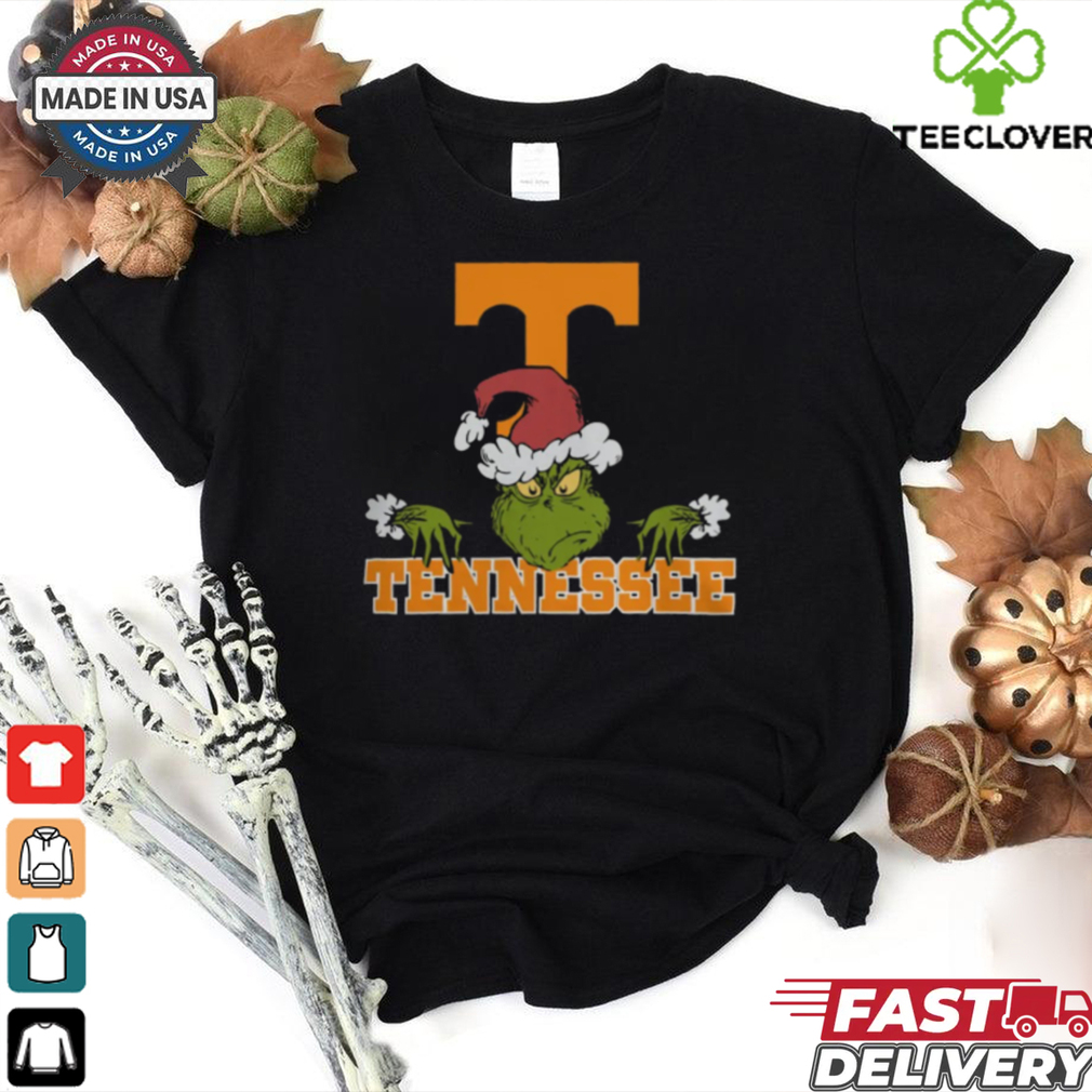 NCAA Tennessee Volunteers Logo Football Grinch Christmas T Shirt NCAA Tennessee Volunteers Logo Football Grinch Christmas T Shirt