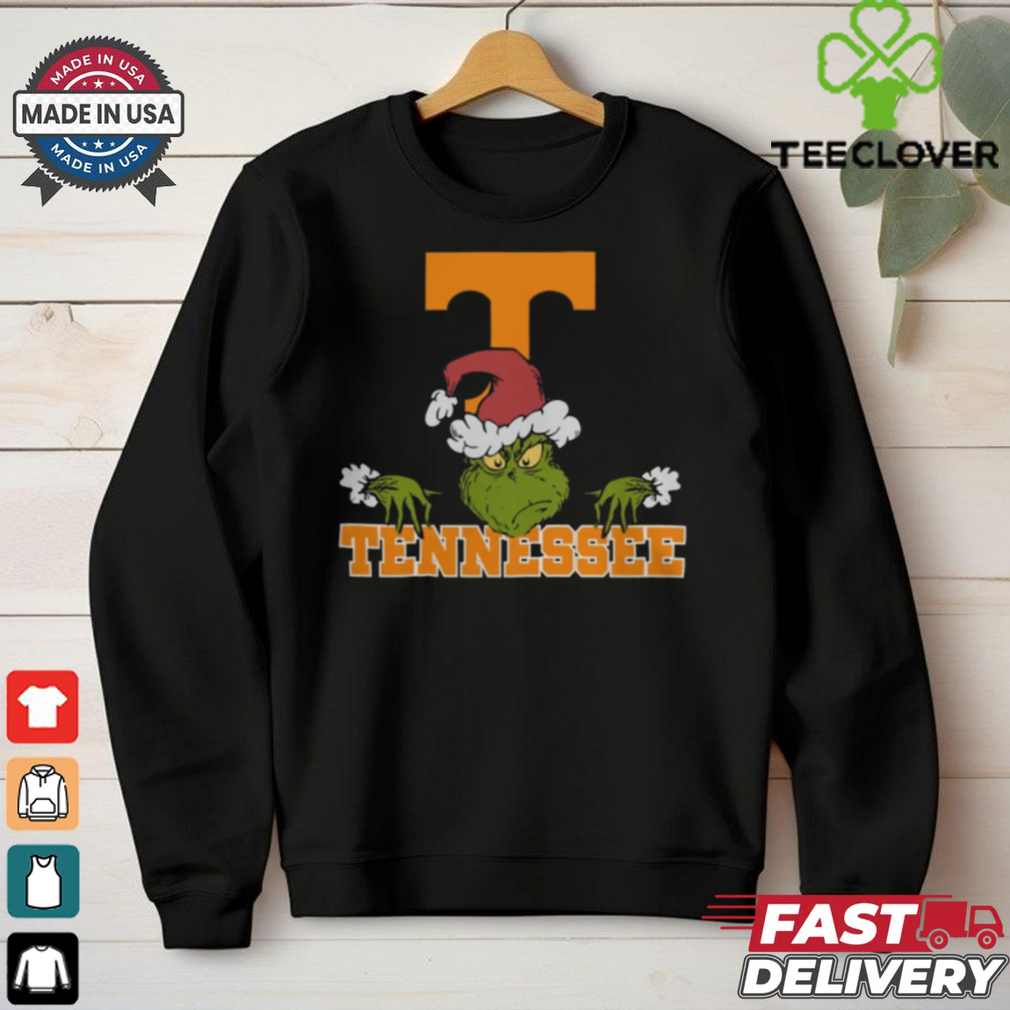 NCAA Tennessee Volunteers Logo Football Grinch Christmas T Shirt NCAA Tennessee Volunteers Logo Football Grinch Christmas T Shirt