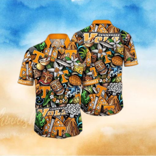 NCAA Tennessee Volunteers Tiki Hippie Hawaiian Shirt The Perfect Summer Vibe For FootBall Fans