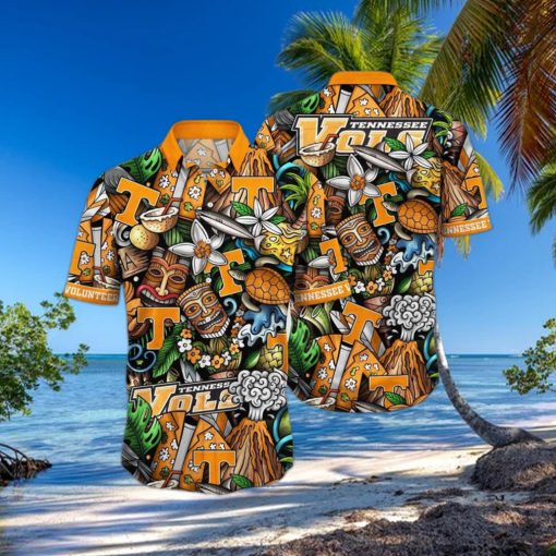 NCAA Tennessee Volunteers Tiki Hippie Hawaiian Shirt The Perfect Summer Vibe For FootBall Fans