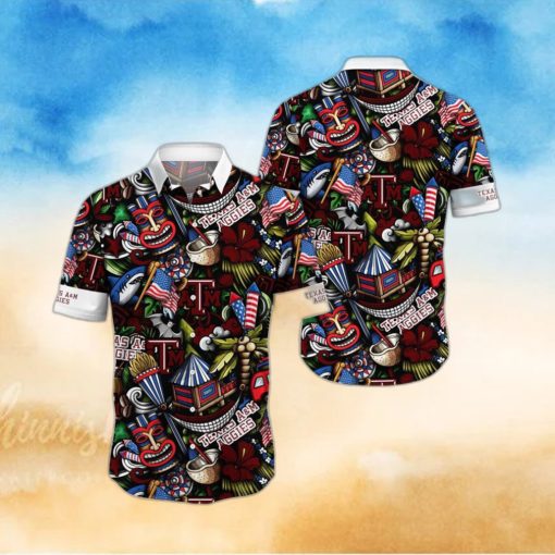 NCAA Texas A&ampM Aggies Flower Hawaii Shirt Summer Vibes For FootBall Fans