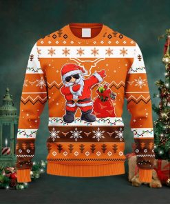 NCAA Texas Longhorns Dabbing Santa Claus Christmas Ugly 3D Sweater For Men And Women Gift Ugly Christmas