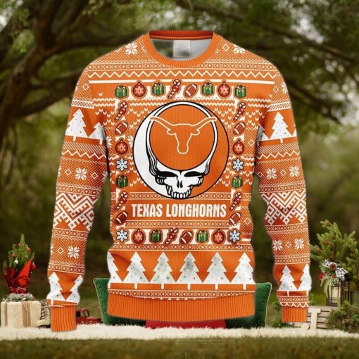 NCAA Texas Longhorns Grateful Dead Fleece 3D Sweater For Men And Women Gift Ugly Christmas