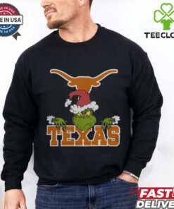 NCAA Texas Longhorns Logo Football Grinch Christmas T Shirt
