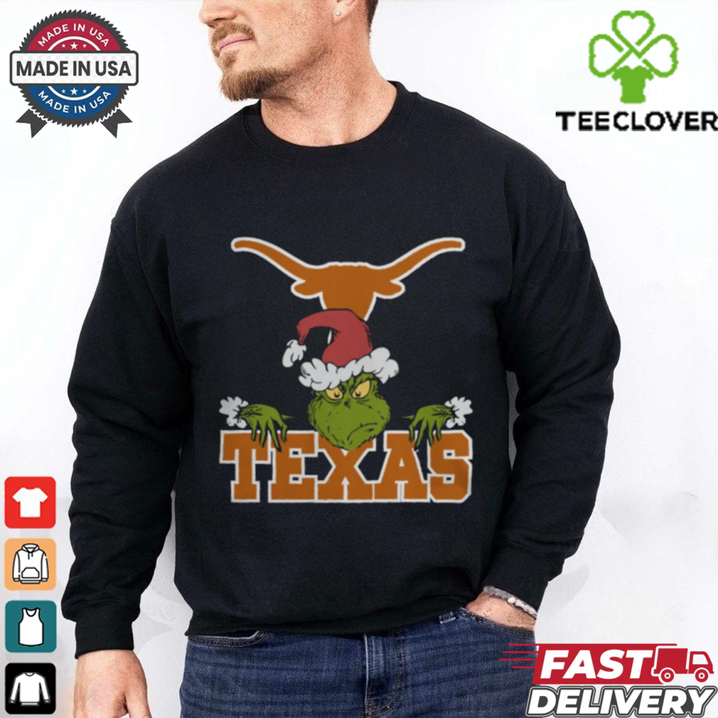NCAA Texas Longhorns Logo Football Grinch Christmas T Shirt NCAA Texas Longhorns Logo Football Grinch Christmas T Shirt