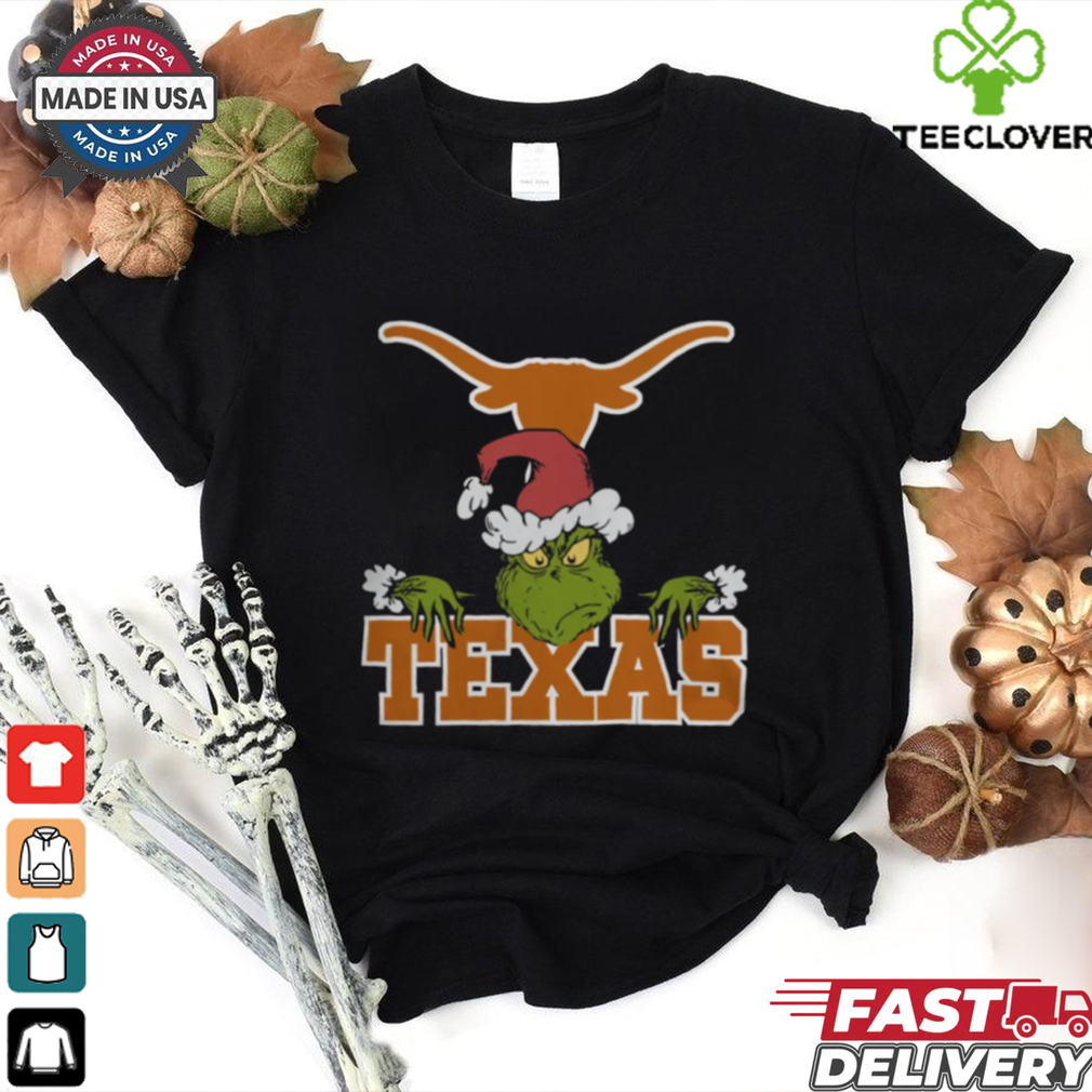 NCAA Texas Longhorns Logo Football Grinch Christmas T Shirt NCAA Texas Longhorns Logo Football Grinch Christmas T Shirt