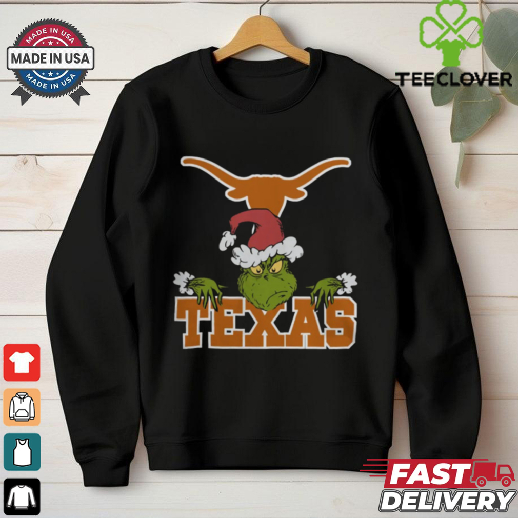 NCAA Texas Longhorns Logo Football Grinch Christmas T Shirt NCAA Texas Longhorns Logo Football Grinch Christmas T Shirt