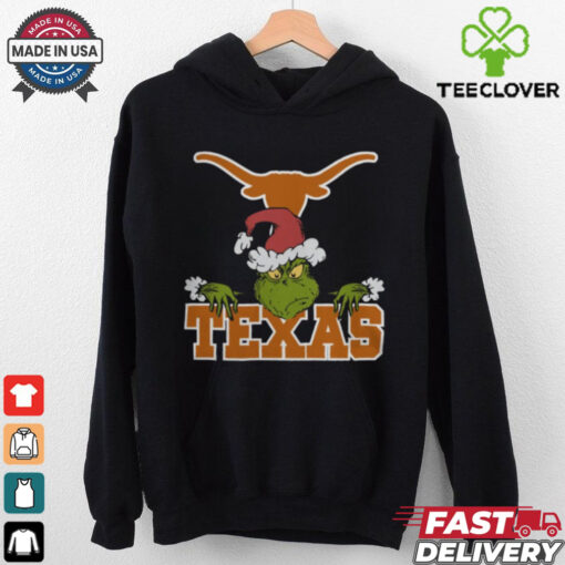 NCAA Texas Longhorns Logo Football Grinch Christmas T Shirt