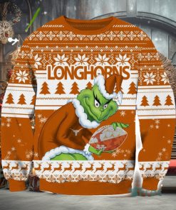 NCAA Texas Longhorns Logo Grinch AOP Ugly Christmas Sweater Christmas Gift For Men And Women