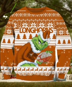 NCAA Texas Longhorns Logo Grinch AOP Ugly Christmas Sweater Christmas Gift For Men And Women