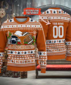 NCAA Texas Longhorns Logo Team Football Custom Knitted Ugly sweater