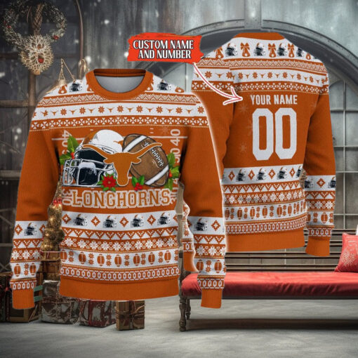 NCAA Texas Longhorns Logo Team Football Custom Knitted Ugly sweater