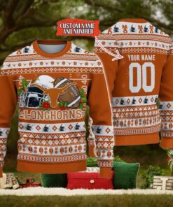 NCAA Texas Longhorns Logo Team Football Custom Knitted Ugly sweater