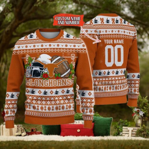 NCAA Texas Longhorns Logo Team Football Custom Knitted Ugly sweater