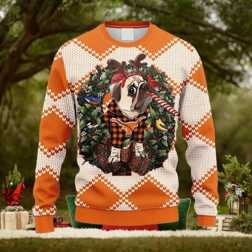 NCAA Texas Longhorns Pub Dog Christmas Ugly 3D Sweater For Men And Women Gift Ugly Christmas