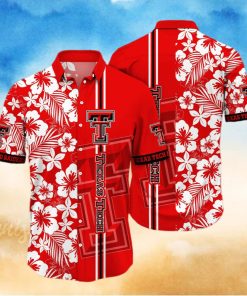 NCAA Texas Tech Hawaiian Shirt White Flower Pattern Best Beach Gift