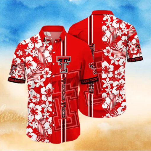 NCAA Texas Tech Hawaiian Shirt White Flower Pattern Best Beach Gift