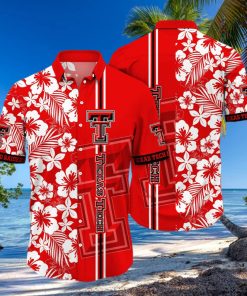 NCAA Texas Tech Hawaiian Shirt White Flower Pattern Best Beach Gift