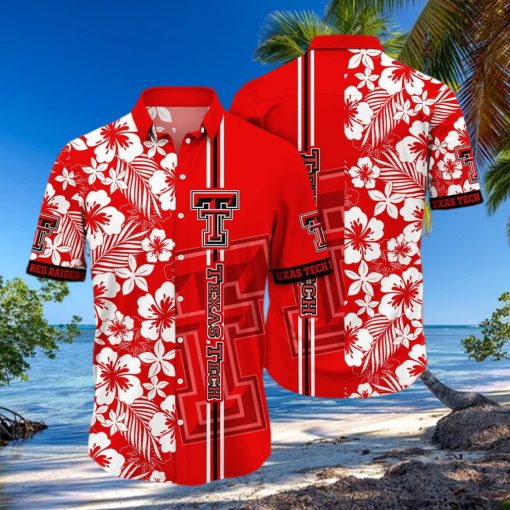 NCAA Texas Tech Hawaiian Shirt White Flower Pattern Best Beach Gift