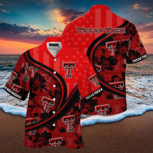 NCAA Texas Tech Red Raiders Hawaiian Shirt Custom Name Beach Vacation Gift hoodie, sweater, longsleeve, shirt v-neck, t-shirt