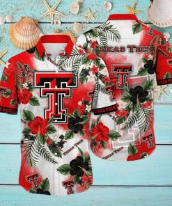 NCAA Texas Tech Red Raiders Hawaiian Shirt Hibiscus Flowers Pattern hawaiian shirt