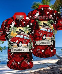 NCAA Texas Tech Red Raiders Hawaiian Shirt Palm Leaves Pattern Beach Gift For Him