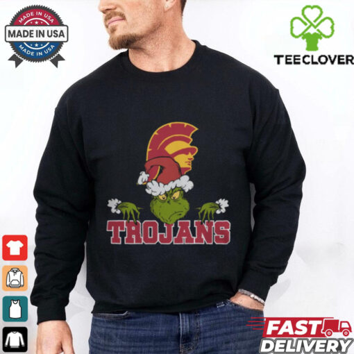 NCAA USC Trojans Logo Football Grinch Christmas T Shirt