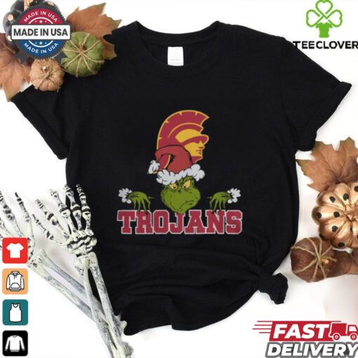 NCAA USC Trojans Logo Football Grinch Christmas T Shirt