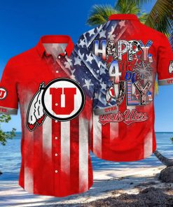NCAA Utah Utes Hawaiian Shirt Independence Day Happy 4th Of July