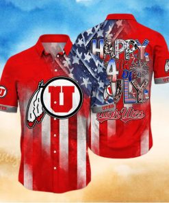 NCAA Utah Utes Hawaiian Shirt Independence Day Happy 4th Of July 1 NCAA Utah Utes Hawaiian Shirt Independence Day Happy 4th Of July
