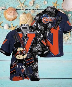 NCAA Virginia Cavaliers Hawaiian Shirt Mickey And Floral Pattern