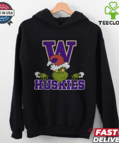 NCAA Washington Huskies Logo Football Grinch Christmas T Shirt