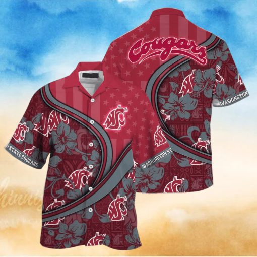 NCAA Washington State Cougars Hawaiian Shirt Custom Name Beach Gift For Friend