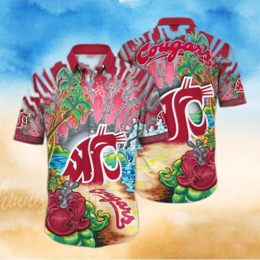 NCAA Washington State Cougars Hawaiian Shirt Gift For Beach Trip