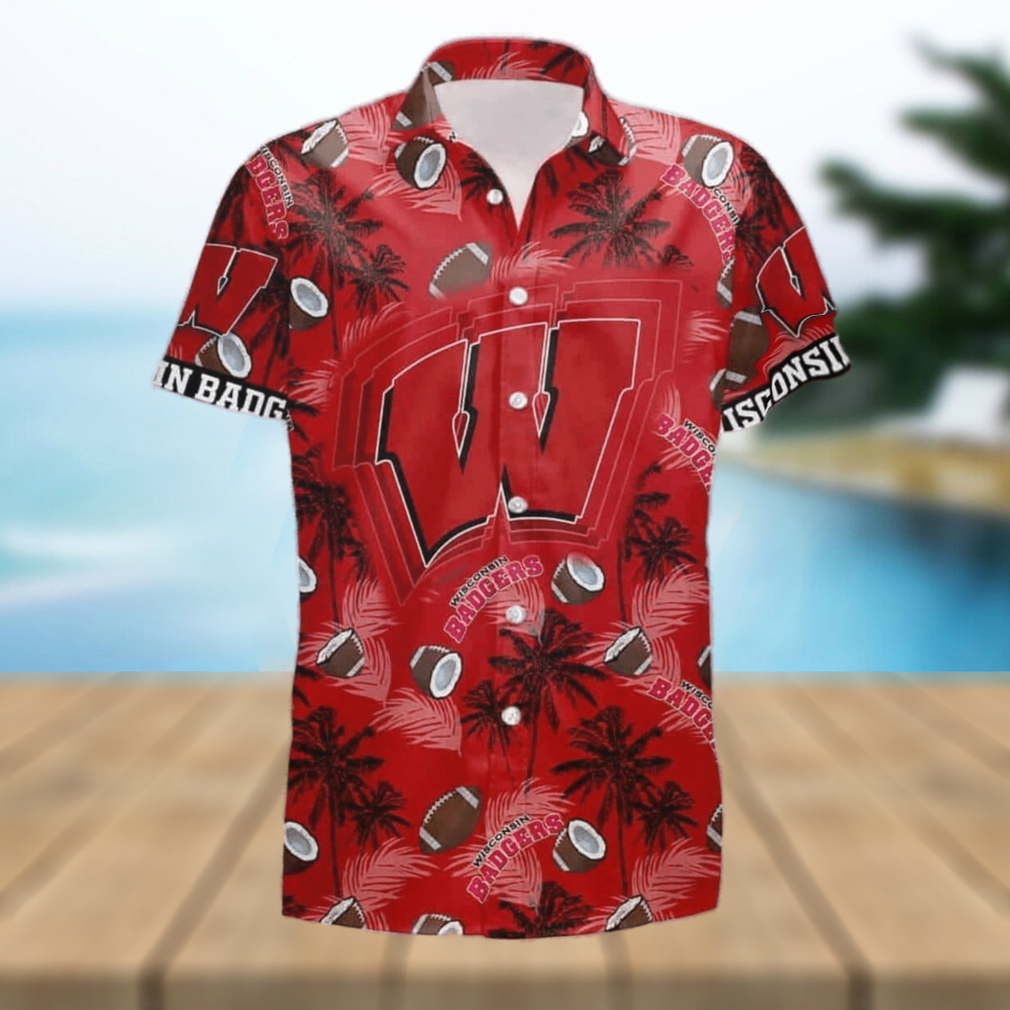 NCAA Wisconsin Badgers Hawaiian Shirt Beach Gift For Friend NCAA Wisconsin Badgers Hawaiian Shirt Beach Gift For Friend