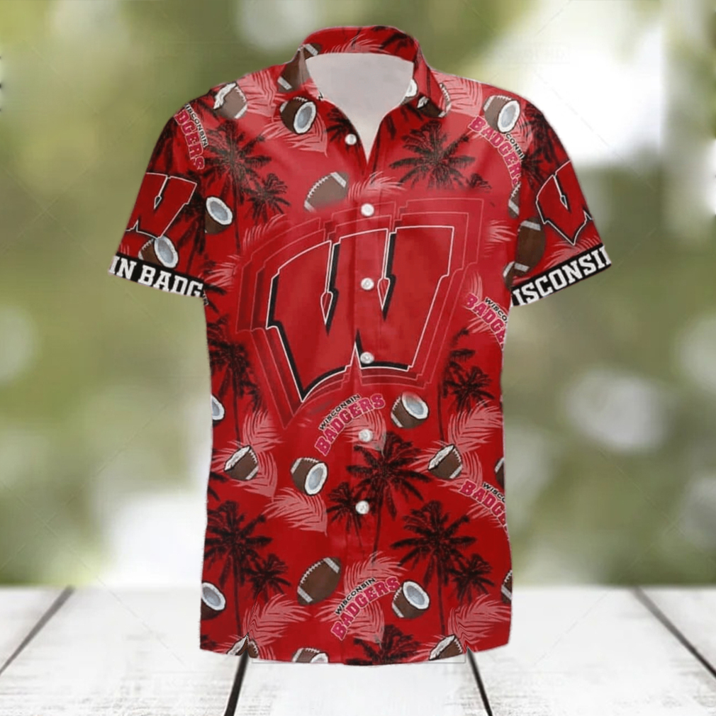 NCAA Wisconsin Badgers Hawaiian Shirt Beach Gift For Friend NCAA Wisconsin Badgers Hawaiian Shirt Beach Gift For Friend