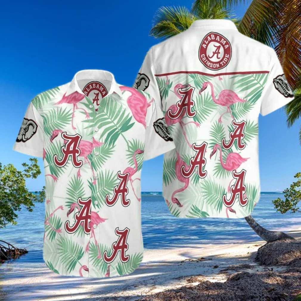 NCAAA Labama Crimson Tide Hawaiian Shirt Flamingo Aloha Gift For Beach Trip NCAAA Labama Crimson Tide Hawaiian Shirt Flamingo Aloha Gift For Beach Trip