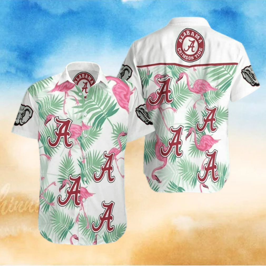 NCAAA Labama Crimson Tide Hawaiian Shirt Flamingo Aloha Gift For Beach Trip NCAAA Labama Crimson Tide Hawaiian Shirt Flamingo Aloha Gift For Beach Trip