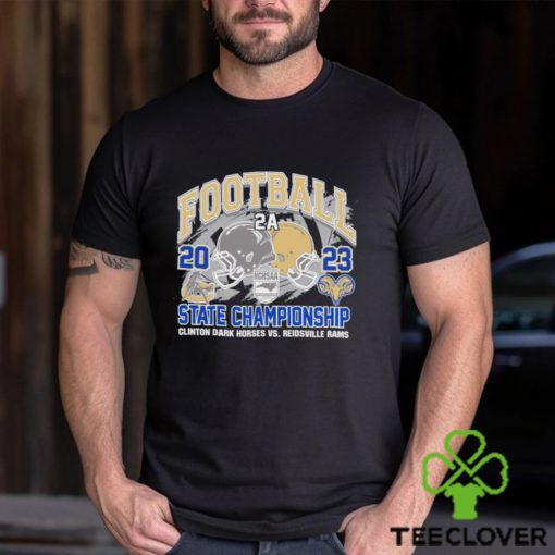 NCHSAA 2A Football 2023 State Champions Clinton Dark Horses Vs Reidsville Rams Helmet Shirt